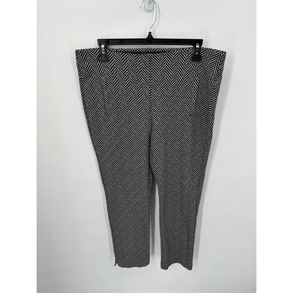 Chicos Juliet Painted Herringbone Ankle Pull On Stretch Ankle Pant // 10P - Picture 1 of 12